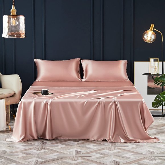 NEW 4 Pcs Satin Sheets Queen orKing- Silky Super Soft Extra Deep …
